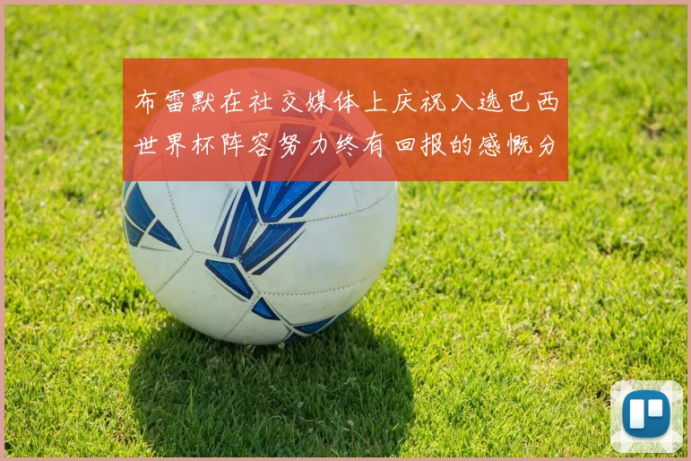布雷默在社交媒体上庆祝入选巴西世界杯阵容努力终有回报的感慨分享